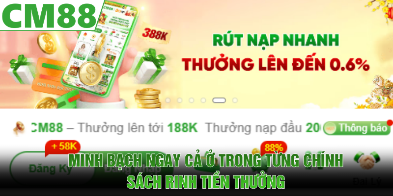 Minh bạch ngay cả ở trong từng chính sách rinh tiền thưởng